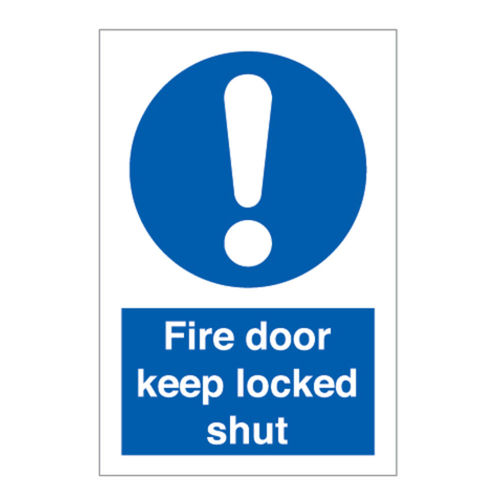 Fire Door Keep Locked Shut Sign (30124V)